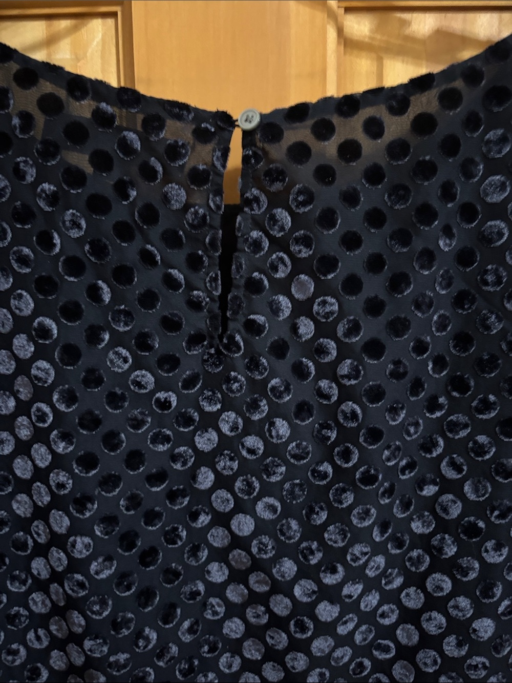 LOFT Navy Velvet Dot Short Sleeve Top - Picture 5 of 6